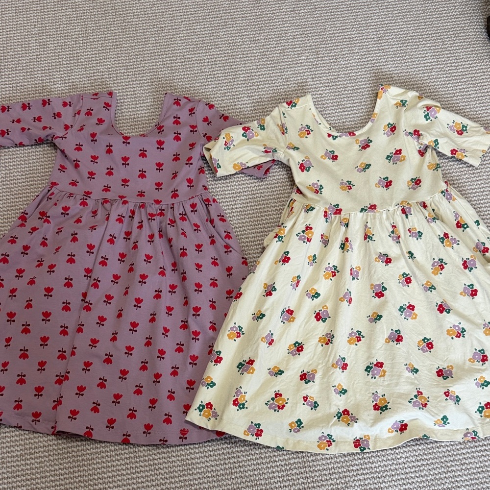 Hanna Andersson Lavender & Cream Floral Mix Dresses New w/out tags